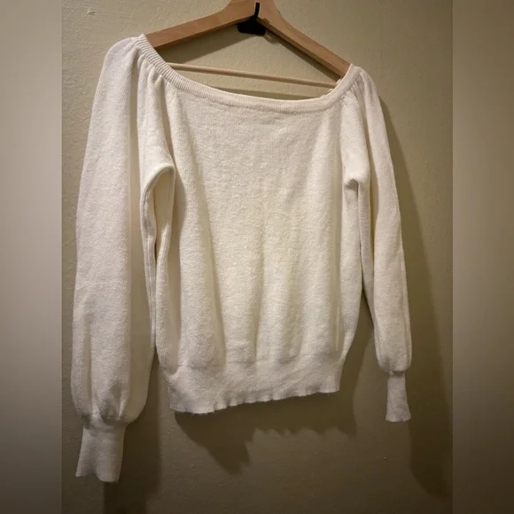 SHEIN Off-Shoulder Cream Sweater - Picture 1 of 4